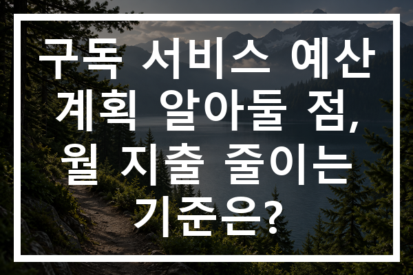 구독 서비스 예산 계획 알아둘 점, 월 지출 줄이는 기준은?