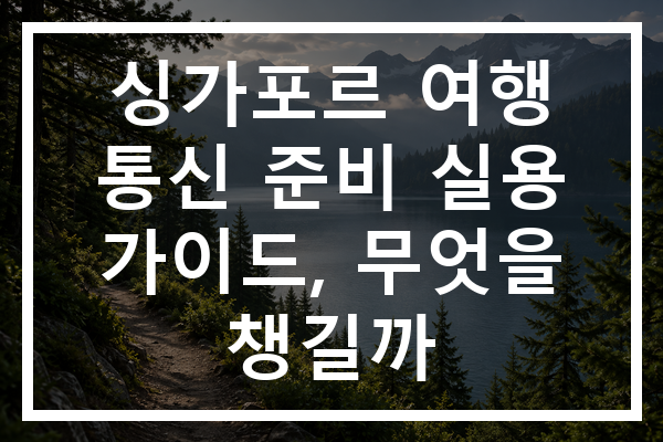 싱가포르 여행 통신 준비 실용 가이드, 무엇을 챙길까