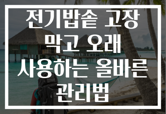 전기밥솥 고장 막고 오래 사용하는 올바른 관리법