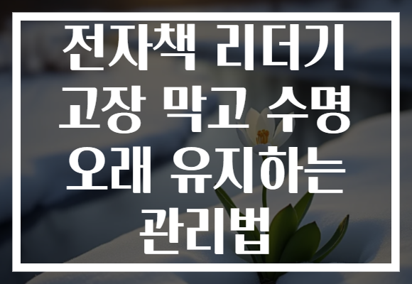 전자책 리더기 고장 막고 수명 오래 유지하는 관리법